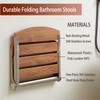 17.5" Folding Shower Seat Wall Mounted,Foldable Shower Bench,Fold Down Shower
