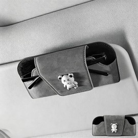 Guibell Soporte para Anteojos de Sol Auto Piel Magnético Gris