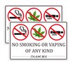 No Smoking No Vaping Sign Sticker, 2 Pack 9"x6" No Smoking Vaping of Any Kind Signs, Warning Signs for House,Home & Business Waterproof
