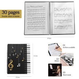 LUCKYKODOR Music Folder A4 Music Table File Folder Music Folder 30 Pockets Music Folder Music Folder Music Folder Music Folder Notes Presentation Folder Chorus Folder for File Paper Files Concert