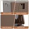 120Gallon Brown Resin Deck Box, Outdoor Storage Box Waterproof Lockable,