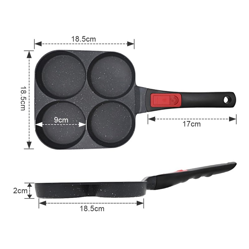 Bobikuke Fried Egg Pan with Removable Handle, Pancake Pan Induction