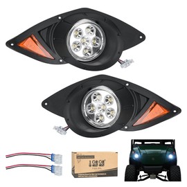 10L0L Golf Cart Head Light Kit for YAMAHA Drive G29 2007-2016 Gas or Electric Golf Cart - Front Driver Side and Passenger Side Replace 12V Headlights Light Kit Assembly, 3Pin Connector Included
