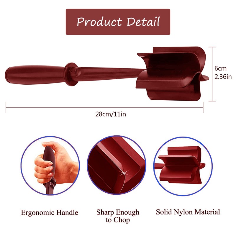 Meat Chopper, Multifunctional Heat Resistant Nylon Meat Chopper Tool with