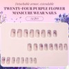 AstraGlam 24PCS Purple French Press on Nails – Short Square