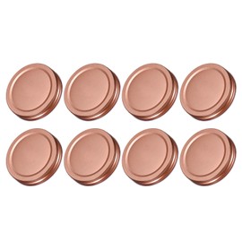 uxcell 8 Pcs Mason Jar Lids, 70mm/2.76" Regular Mouth Tin Plate Caps Leak Proof for Canning Jars Kitchen Storage, (Rose Gold)