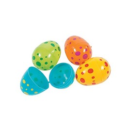 Fun Express - Dino Easter EggS-Repack for Easter - Party Supplies - Pre - Filled Party Favors - Pre - Filled Plastic Containers - Easter - 12 Pieces