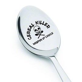 Kitchen gifts - Cereal Killer weapon of choice, Engraved Stainless Steel Coffee Spoons and Kitchen Utensils for Coffee and Desserts