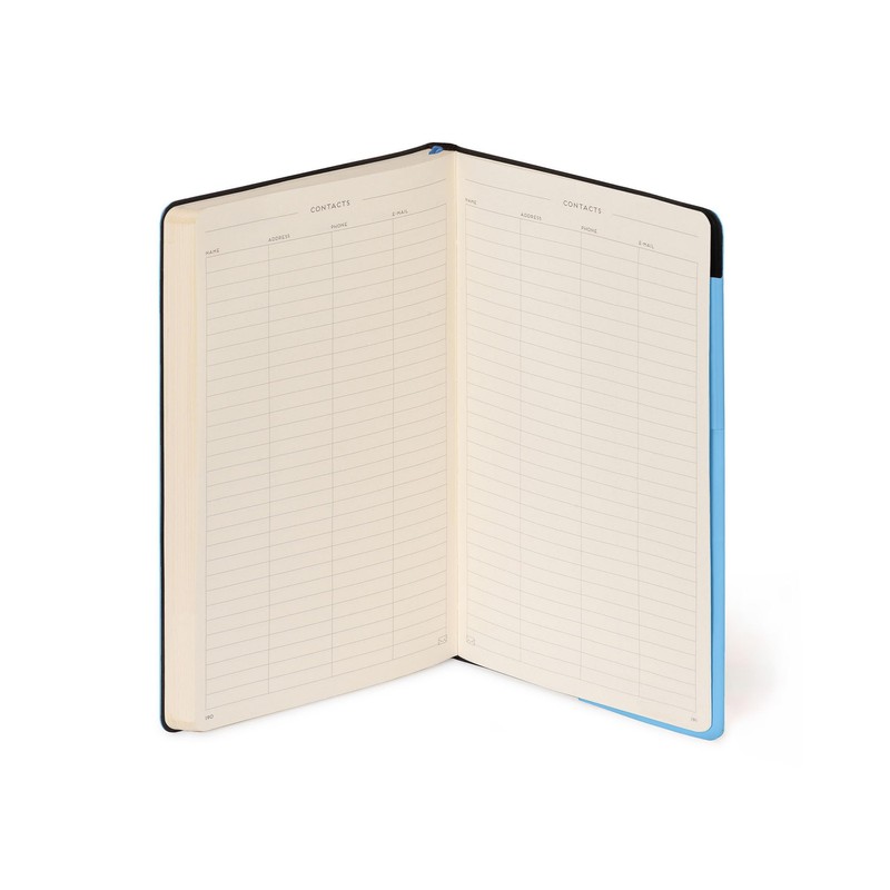 Legami - My Notebook, 6mm Lined Notebook, Retro Blue, Medium,