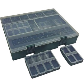 KingCarp - Fishing System Tackle Box 10 Sectioned Specialist Terminal Storage Solution - 29 x 5 x 23 cm - With 6 Multi Boxes - Ideal for for Specimen Carp and Predatory Fishing [19-0402]