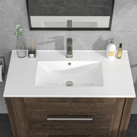 Sarlai  36-Inch Modern Drop-In Vanity Easy Clean Bathroom Sinks Ceramic Thin Edge BasinColor: White, Material: Porcelain