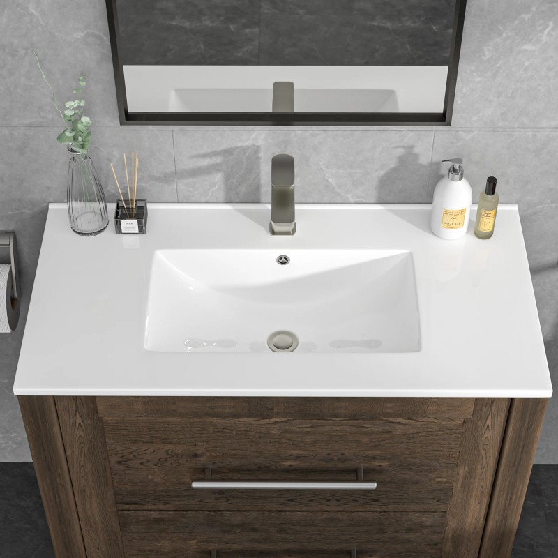 Sarlai 36-Inch Modern Drop-In Vanity Easy Clean Bathroom Sinks Ceramic