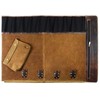Leather Knife Roll Storage Bag, Elastic and Expandable 10 Pockets,