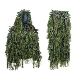 North Mountain Gear Hybrid Ghillie Suit for Men - Lightweight Hunting Airsoft Camouflage - Woodland Green - X-Large / 2X-Large