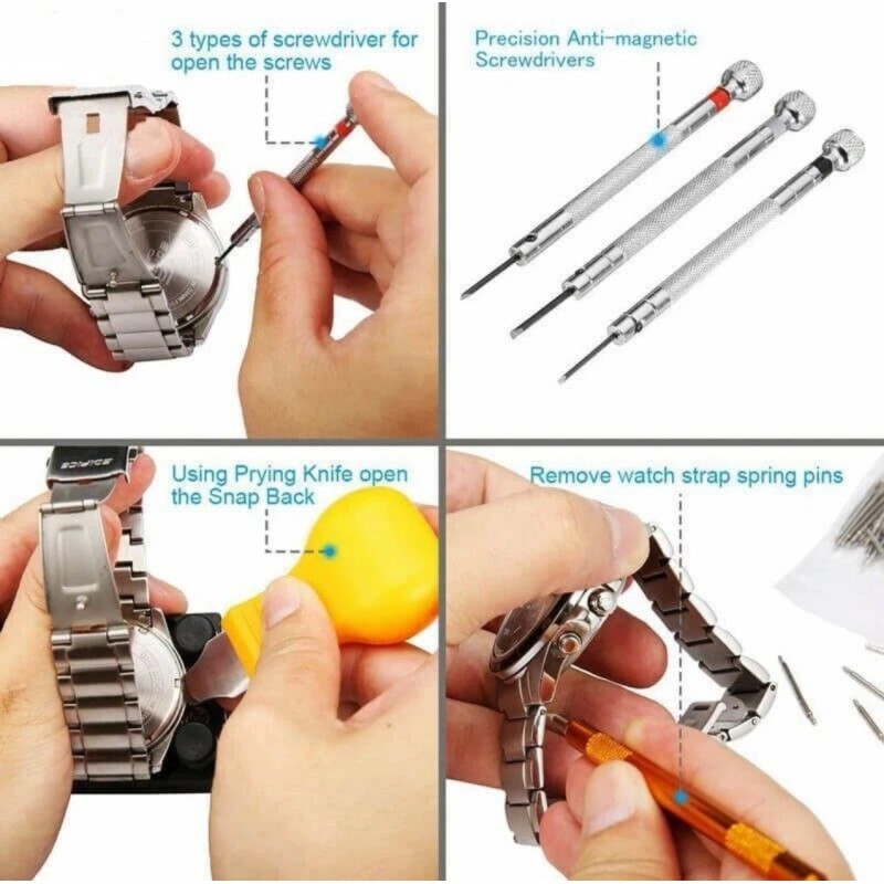 Kingsdun Watch Battery Repair Tool Kit Back Case Opener Upto