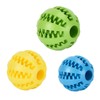 TownTop 3 Stück Hundespielzeug Ball Intelligenz Futterball für Hunde mit Zahnpflege Funktion Bissfestes Spielzeug, Ball aus Naturkautschuk Gummi Hunde Interaktive Bälle, Blau+Gelb+Grün (5/6/7 cm)
