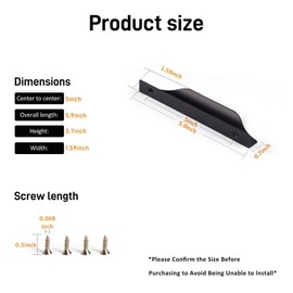 Satanga Edge Black Finger Pull for cabinets Kitchen Concealed Drawer pulls Aluminum Flat Hidden Back Mount Door Handle for Home 10Pack Modern 6" Overall Length Easy Installation