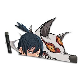 EARLFAMILY 5.1'' for Hayakawa AKI Chainsaw Man Peeker Car Stickers Anime Funny Personality Campervan Decal Waterproof