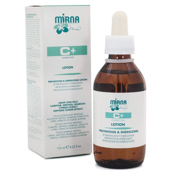 Mirna Professional Prevention & Energizing Anti Thinning lotion For Weak Hair Infused with Menthol, Pantenol, Sophia Flower Extract, Grape stem cells |Sulphate, Paraben, SLS & Gluten Free 125ml/4.22oz