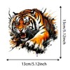 2pcs Fierce Tiger 3D-Effect Sticker, 5.12''x5.12'' Fun Waterproof Sticker for
