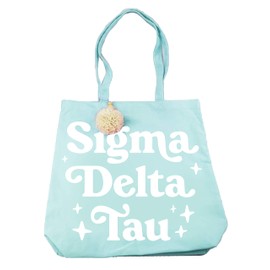 Sorority Shop Sigma Delta Tau Retro Pom Pom Tote Bag