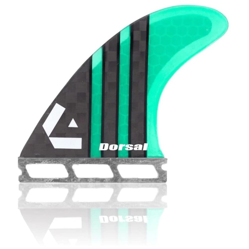 DORSAL Surfboard Fins Thruster 3 Set Future Compatible Medium Green