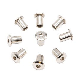 binifuMux 20pcs M8 x 15mm Rivet Countersunk Hex Socket Cap Insert Nuts for Furniture Beds Nickel Plated