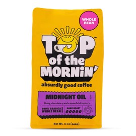 Top of the Mornin’ Whole Bean Coffee by JackSepticEye, Ethically Sourced Specialty Grade Coffee with hints of Toffee, Nuttiness and Chocolate (12 Ounce, Midnight Oil)