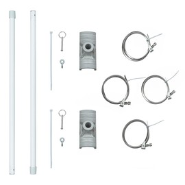 Vispronet - 36in. Wide Street Banner - Withstands Wind Gusts up to 63mph - Includes 2 Mounting Brackets, 2 36in. Aviation Grade Fiberglass Poles, and 4 Steel Bands - Hardware only