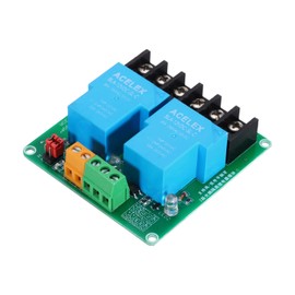 sourcing map 1 Pcs DC 12V 2 Channel Relay Module Switch Boards Shield 30A High or Low Level Trigger for Electronics Industrial Home Automation