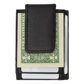 MARSHAL 910EB Fine Leather Hand Crafted Mans Man's Mens Men's Mini Wallet ID Credit Card Holder with Magnetic Money Clip