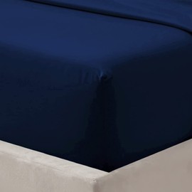 Fitted Bed Sheets 30cm 12 inch Deep Soft Comfy Microfiber Fabric with Easy care Non Iron and Discolour Resistant Navy - King