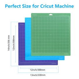 OSDUE Cutting Mat for Cricut, Pack of 3 Cutting Mat 12 x 12 cm for Cricut Explore Air 2/Air/One/Maker, Replacement Standard Grip Cutting Mat for Arts and Crafts Projects (Red, Blue, Purple)