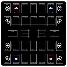 sabermaster Card Rubber Mat - 2 Player, Square playmat for Gamer 60x60cm/23.6x23.6inch