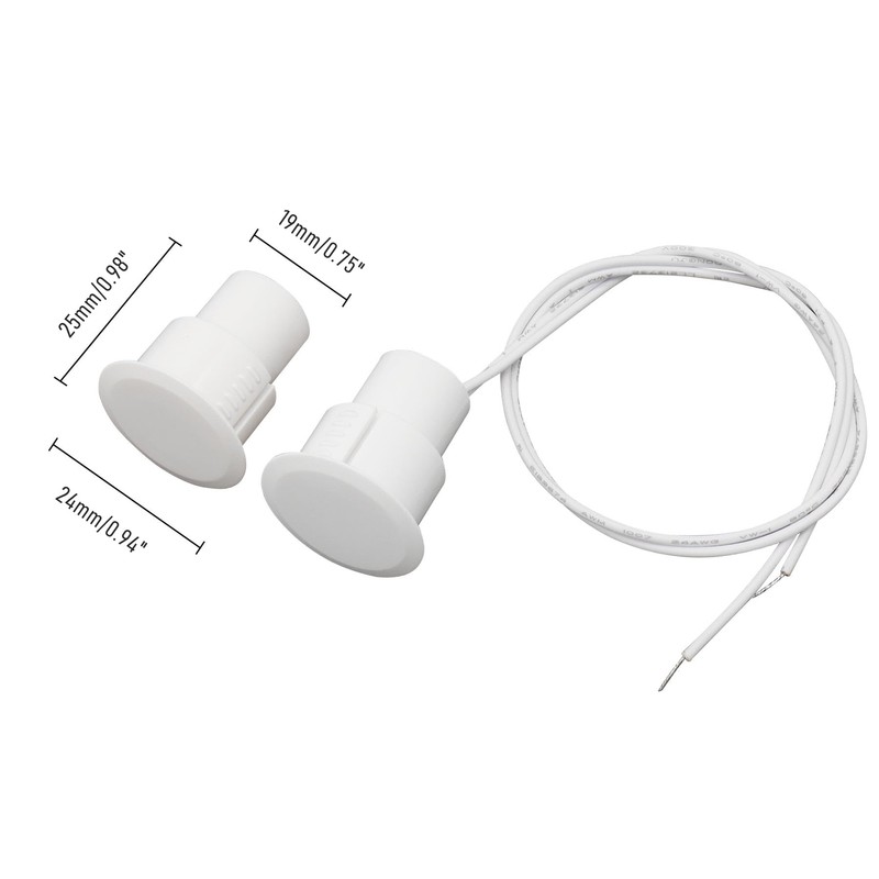 FOCMKEAS Recessed Wired Security Window Door Contact Sensor, Normally Open