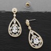 Mariell Gold Dangle Earrings for Brides with Cubic Zirconia Crystals,