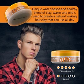 STLO Clay Everyday Essential - Strong Hold Matte Finish Hair Styling Clay for Men