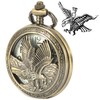 DerMacht Pocket Watch with Chain Oversized 50MM Quartz Steampunk Hollowed