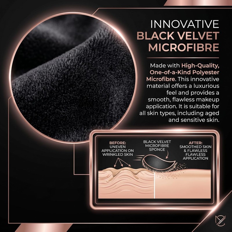 BLEND & SNAP Large Velour Triangle Makeup Puff for Smooth