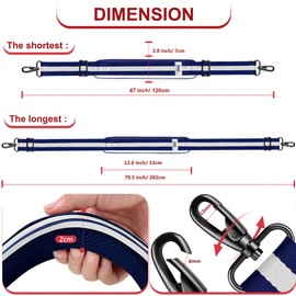 ZINZ 79.5 inch Universal Bag Strap with Ultra Thick, Firm, Breathable Padding, Adjustable, Robust Shoulder Strap for Laptop Bag, Shoulder Bag, Luggage, Camera Bag and More - TW01B06