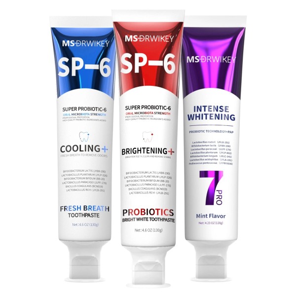 MSDRWIKEY 3-Pack Toothpaste Bundle | SP-6 Whitening & Cooling &
