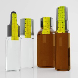 Manga termoencogible transparente con tira holográfica metalizada,diseño crossword. Layflat 5.5x3.0 cm de alto. 1 paquete con 500 piezas.