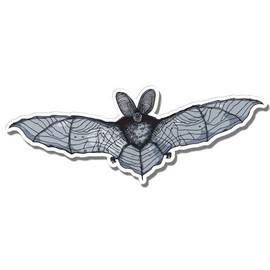 GT Graphics Bat Flying Wings Realistic - 3" Vinyl Sticker - for Car Laptop I-Pad Phone Helmet Hard Hat - Waterproof Decal