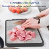 Wood Cutting Board with Handle, Double Sided Cutting Board for