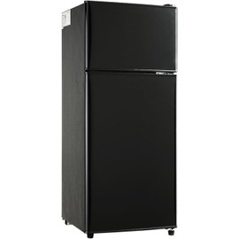 DUOSI Mini Fridge, Compact Refrigerator with Freezer, 3.5 Cu.Ft Fridge with Vintage Double Door, 7 Level Adjustable Thermostat for Kitchen, Dorm, Bar, Office, Apartment- Black