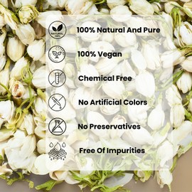 Nhat Anh Farm - Dried Jasmine Flowers - Pure Jasmine Buds 3.5oz(100g) Natural & Pure - Dried Jasmine Flowers Sugar/Caffeine/Gluten Free. Making Tea, Baking