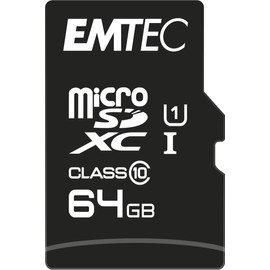 Emtec ECMSDM64GXC10 EliteGold 64GB microSDXC Speicherkarte - Highspeed, SD-Adapter UHS-I, U1, bis 85 MB/Sek