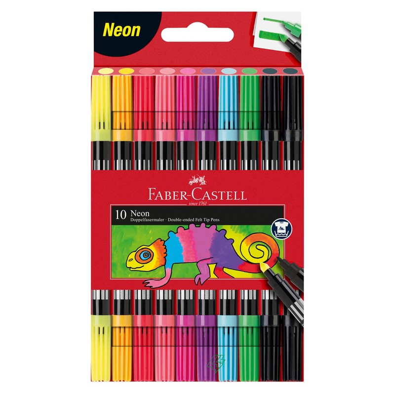 FABER-CASTELL 205098 Felt Tip Pen Set, Pastel and Neon, 20