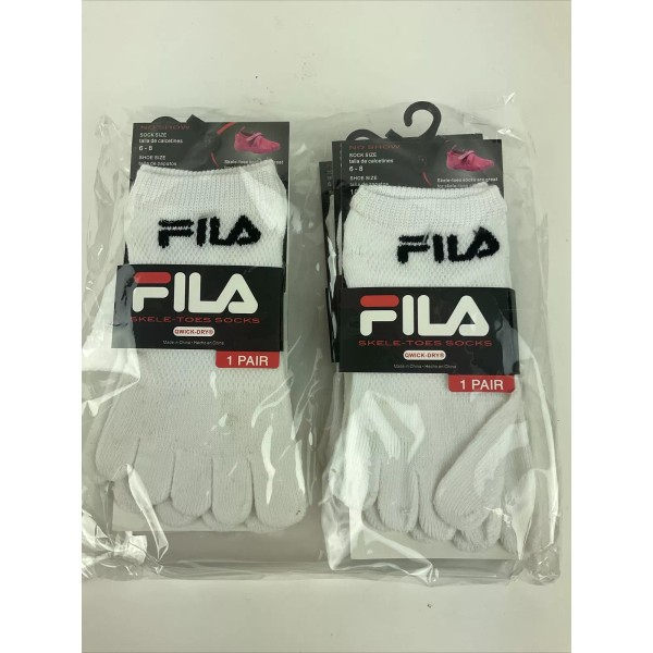 FILA 2 pairs Fila Skele-toes Socks Girl Boy Size 6-8