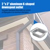 HOLEPU 2"x 3" K-Type Aluminum Rain Gutter Downspout Drop Outlet